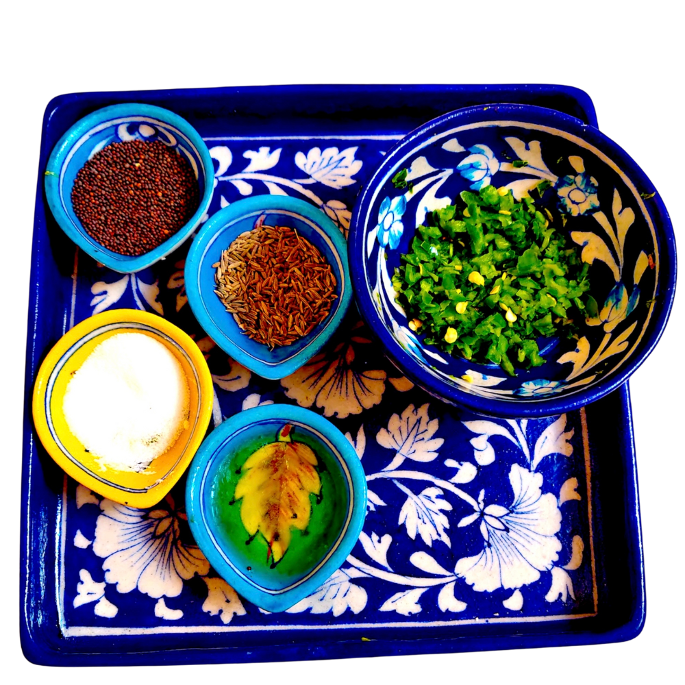 HFC Blue Pottery Tray & Bowl