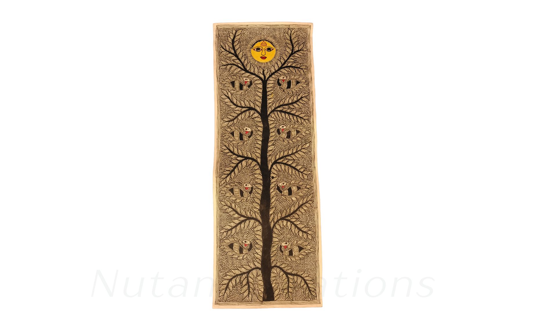 Tree Of Life with Sun and Birds 