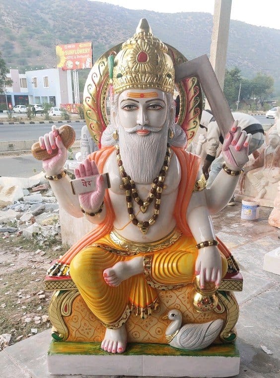 Marble Vishwakarma Statue