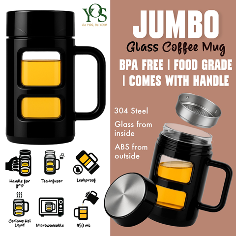 Jumbo Glass Coffee Mug 