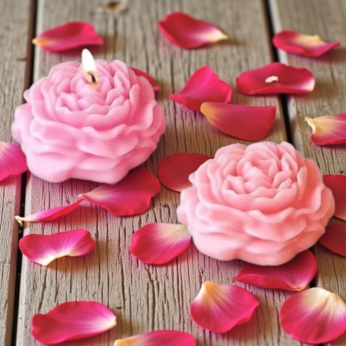 Peony flower candle