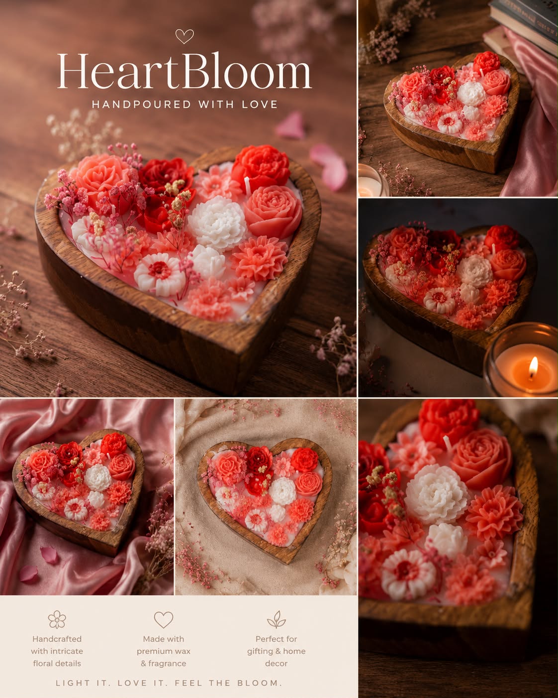Heart Bloom Candle