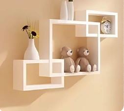 Wooden Intersecting Wall Shelves1