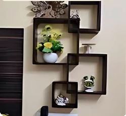 Wooden Intersecting Wall Shelves3