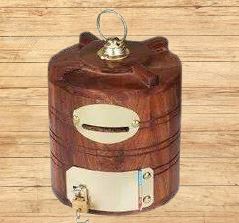 Wooden Money Bank (Water Tank Shape)