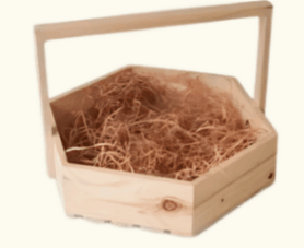 Wooden Basket with Handle