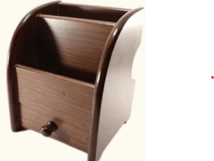 Wooden Pen Holder With Drawer