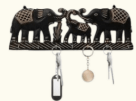 Wooden Elephant Design Key Hanger