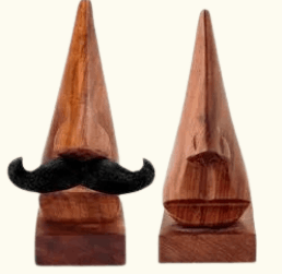 Wooden Nose Shaped Specs Holder